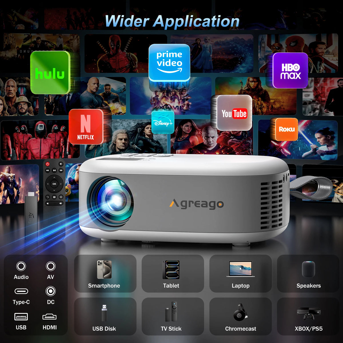 Portable Native Full HD Projector With Bluetooth And WiFi