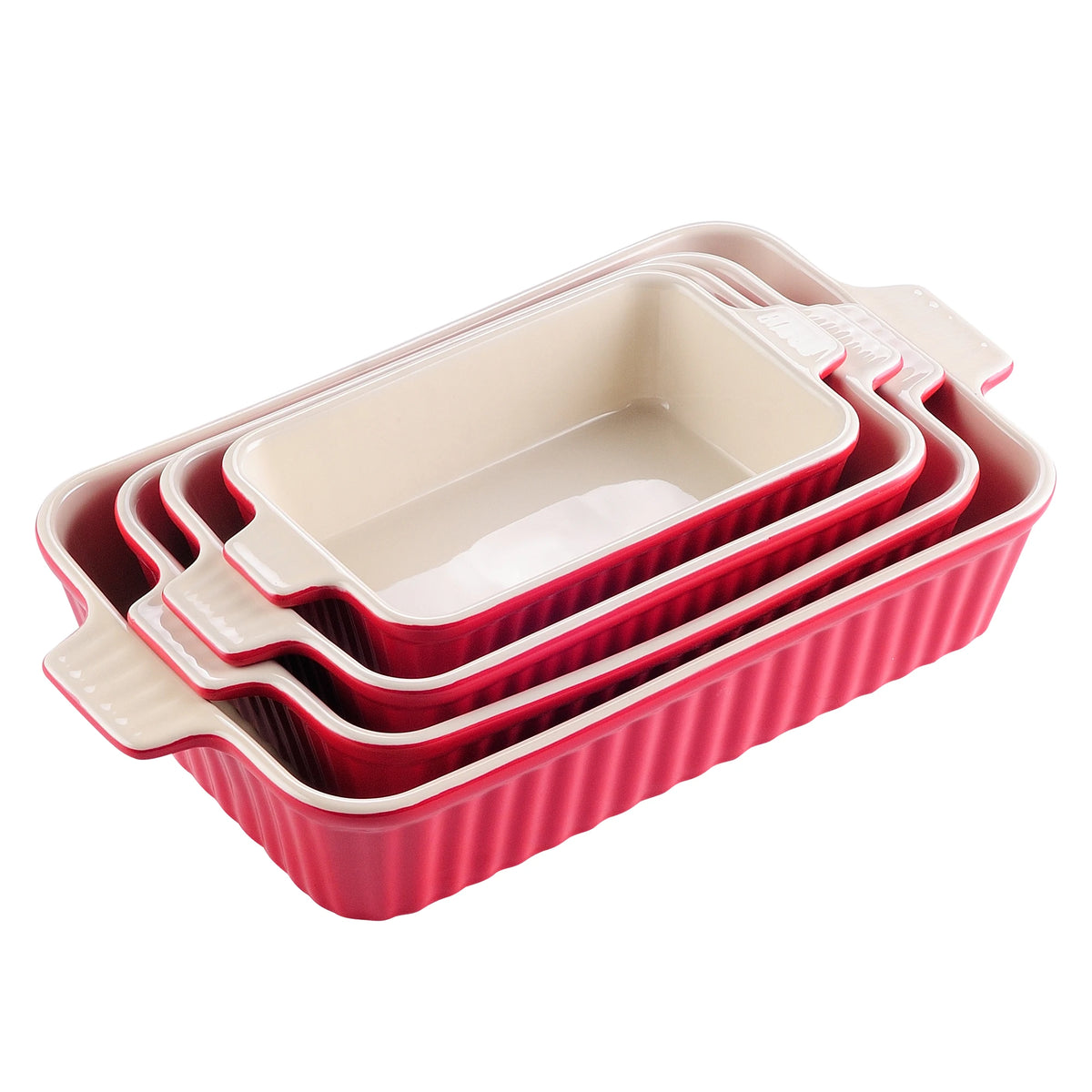Malacasa 4-Piece Ceramic Baking Dish Plate Set For Lasagna