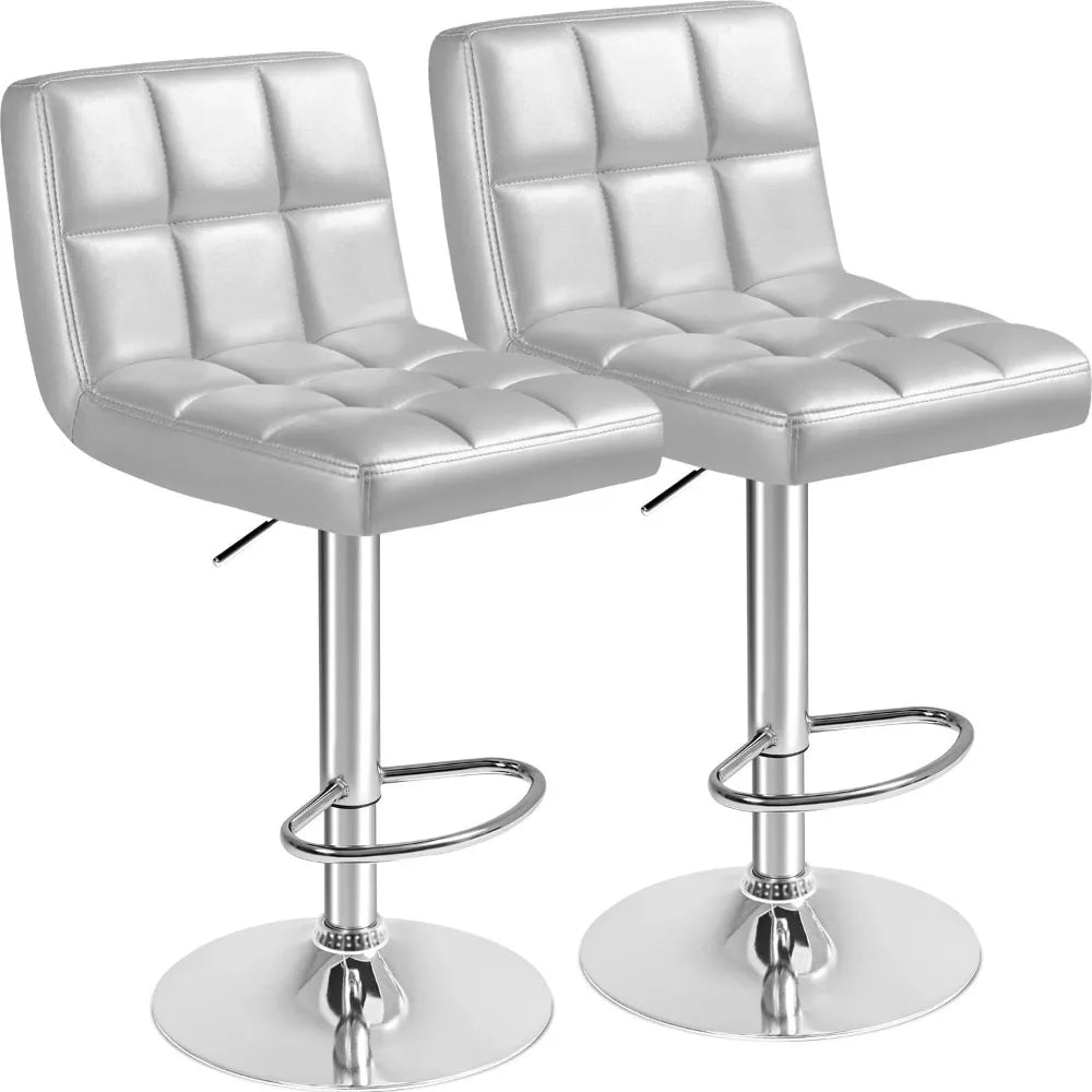 Furmax Swivel Adjustable PU Leather Hydraulic Bar Stools Set of Two