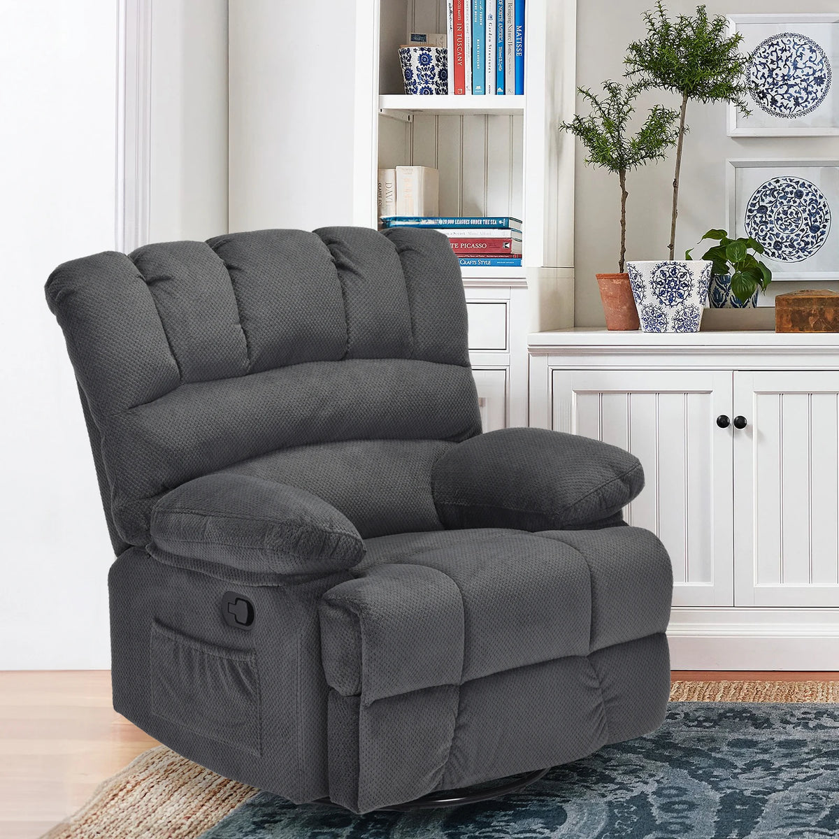 Farini Modern Swivel Rocker Recliner Chair For Living Room