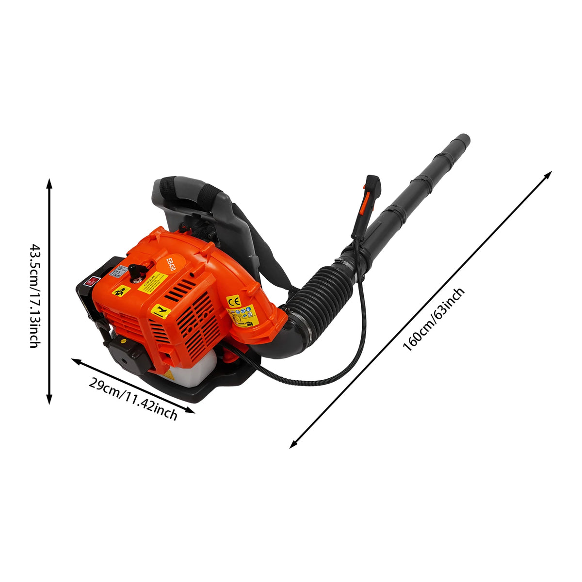 42.7cc 2‑Stroke Manual Pull Start Garden Blower, 720m³/H Airflow High Speed Outdoor Debris Clearing Machine, 8.07kg Backpack Engine‑Powered Leaf Blower, Portable Snow and Leaf Cleaning Equipment