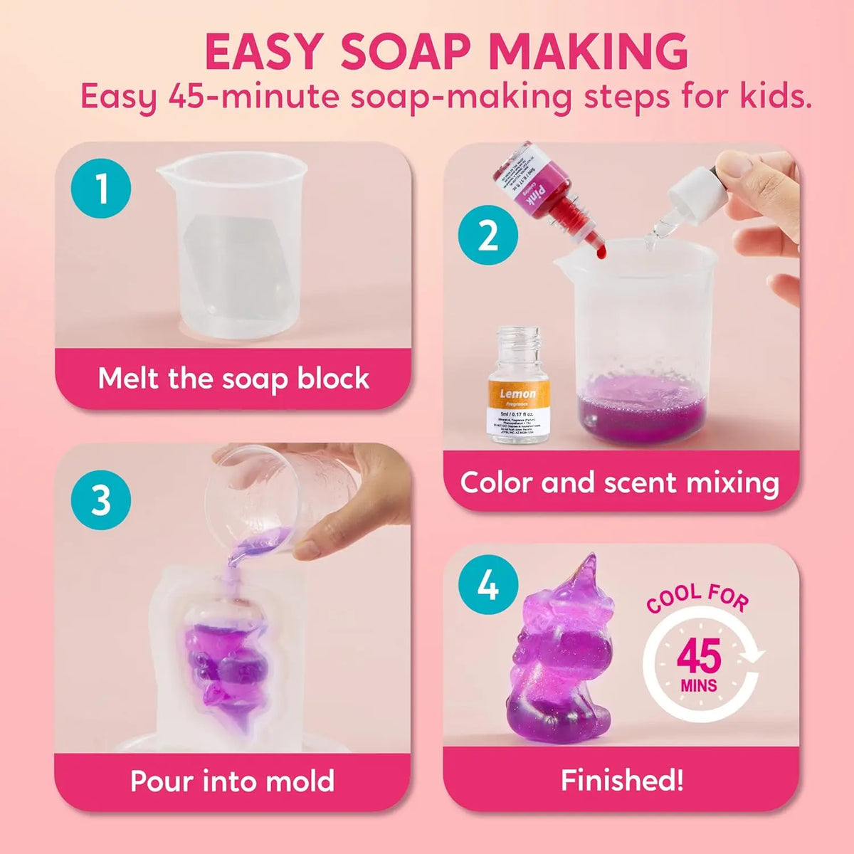 Joyfy Unicorn Soap Making Kit for Kids Stem Craft Project