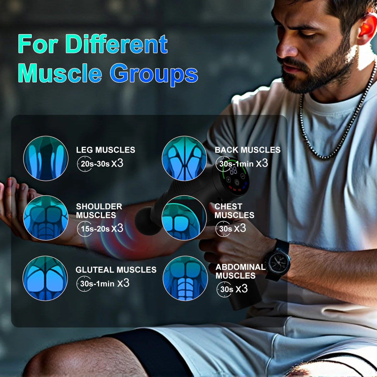 LEERCON Deep Tissue Massage Gun for Muscle Relaxation and Recovery