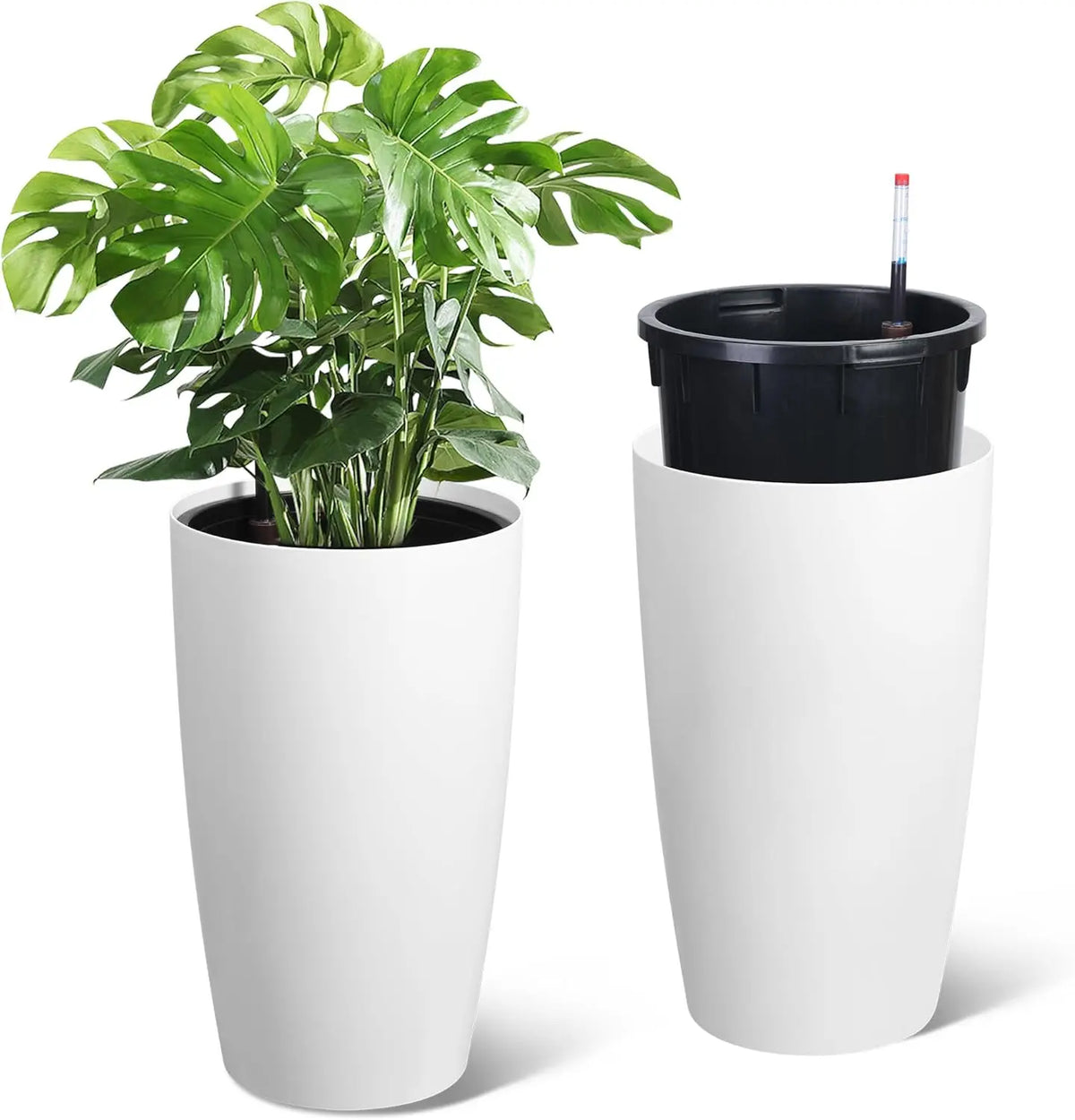 HiMISS Self Watering Planters Set Of 2 With Drainage
