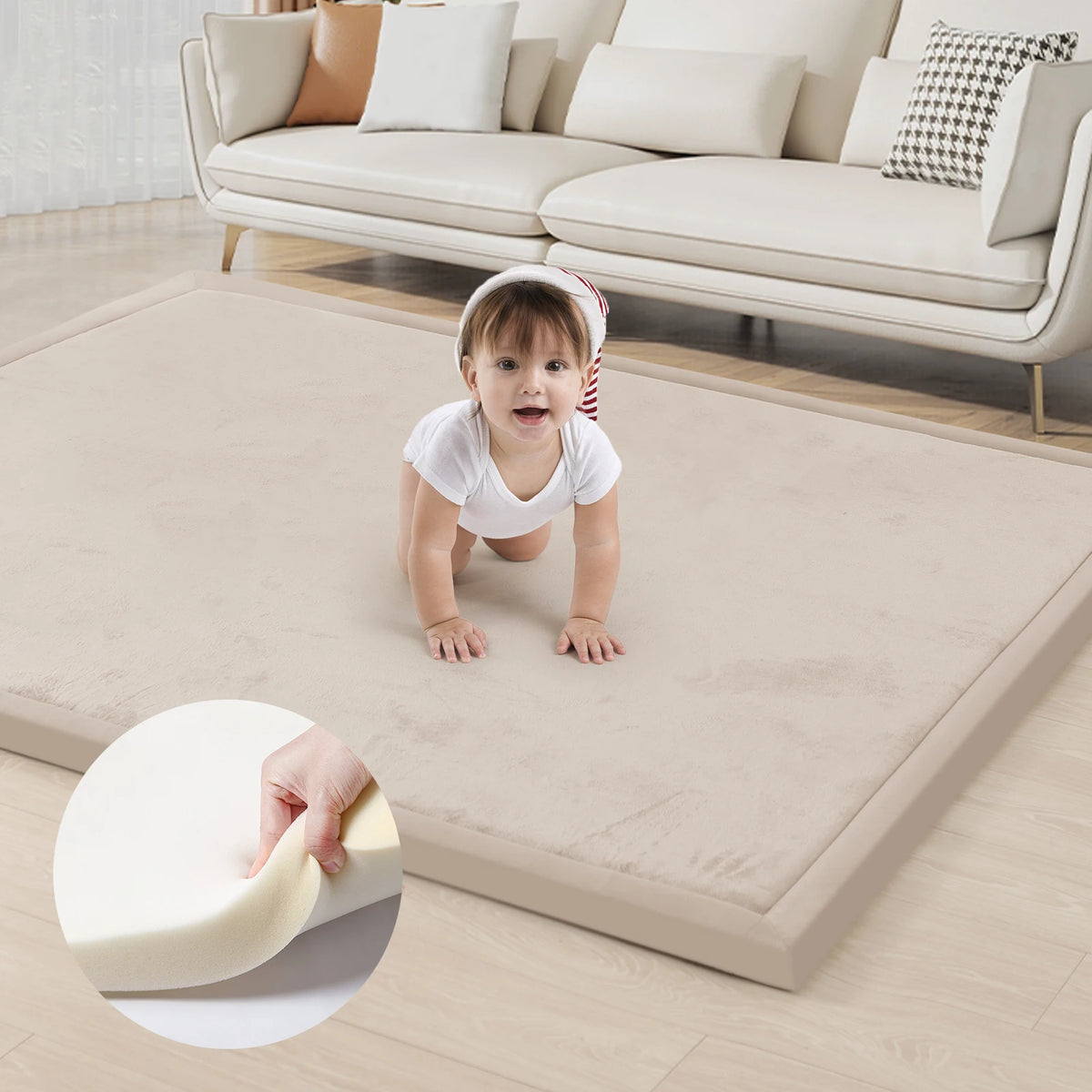 PaPaMat Memory Foam Playpen Carpet With Non Slip Backing