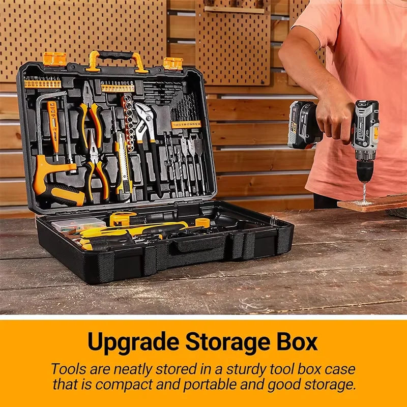 20V DEKO cordless drill kit with battery, manual repair, men's drill,basic toolbox, suitable for household tools