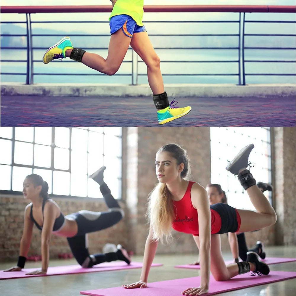 Adjustable Ankle Weights With Removable Sandbags For Walking Fitness