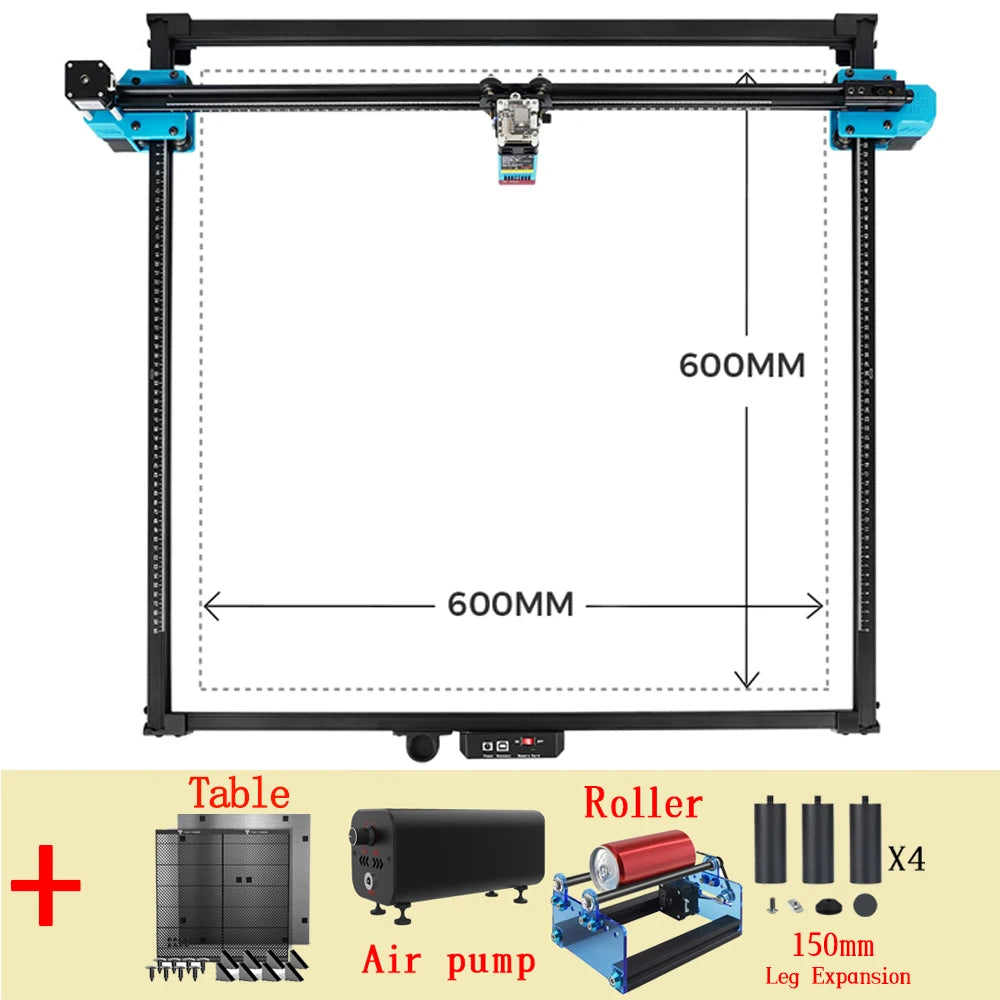 TwoTrees 600x600mm Laser Engraver 40W/80W TTS-55 PRO/TTS-10 PRO Metal Laser Engraving Machine Wood Leather Cutting Machine