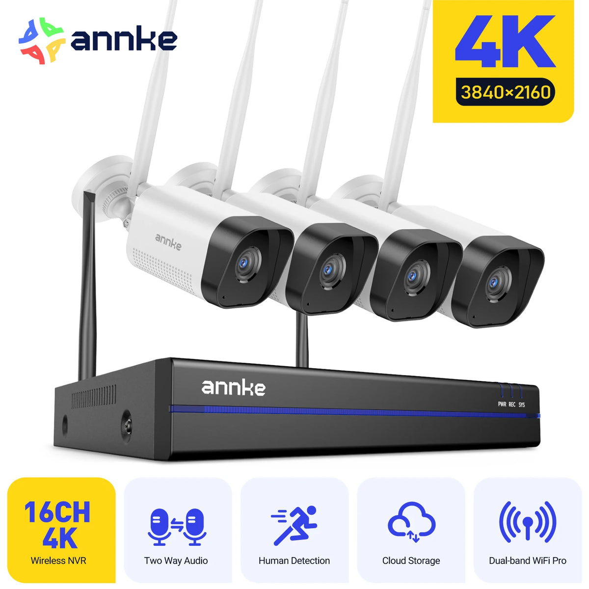 ANNKE 8MP WiFi Wireless Security Camera System 4K NVR