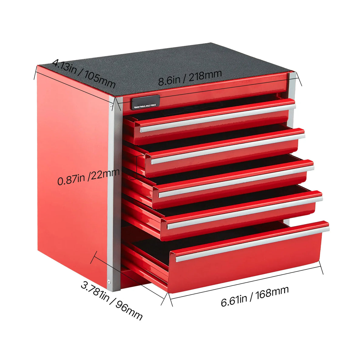 SucceBuy 5-Drawer Metal Tool Box Portable Garage Workshop Storage