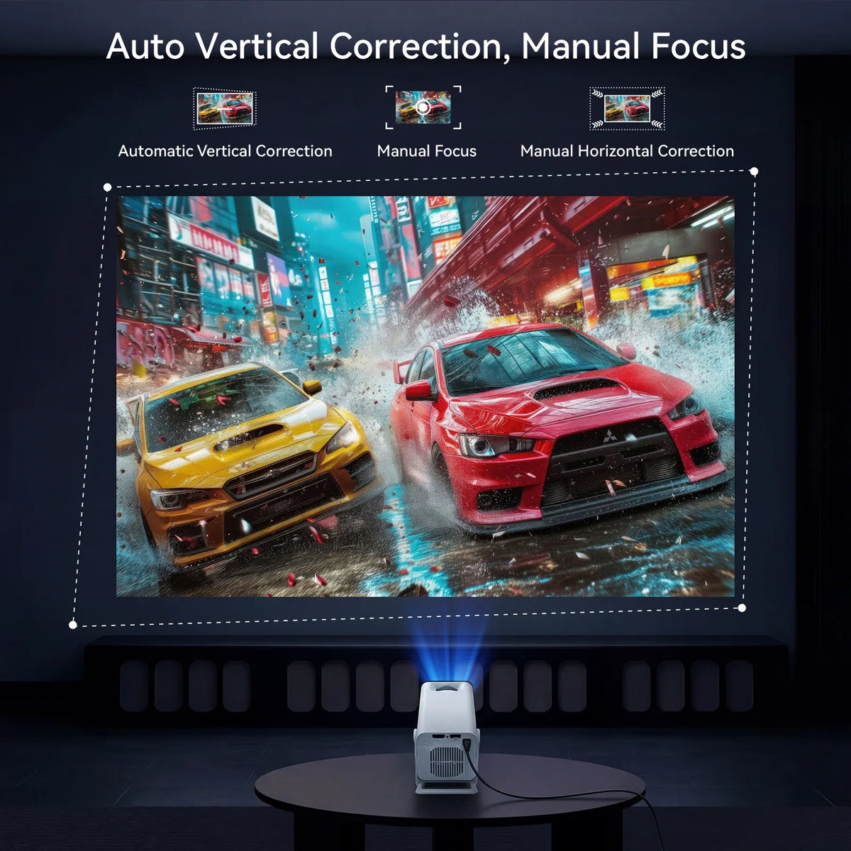 Android 14 Projector With 720P Native Display And 4K Support