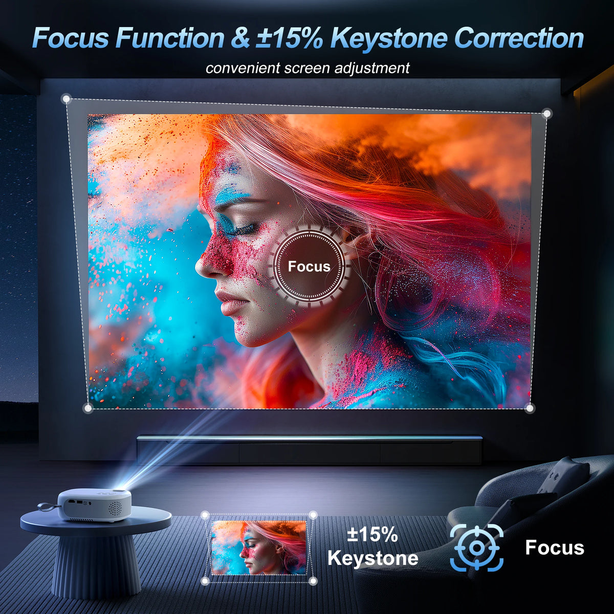 Portable Native Full HD Projector With Bluetooth And WiFi