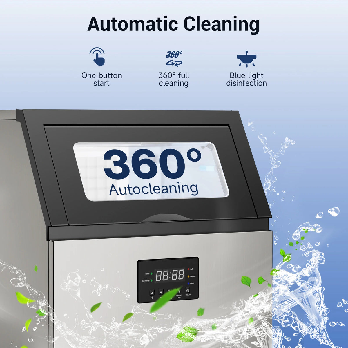 SHICUO Commercial Ice Maker Under Counter Stainless Steel