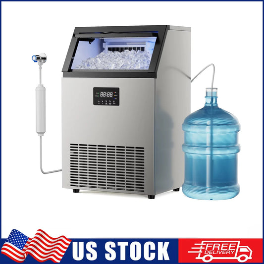 SHICUO Commercial Ice Maker Under Counter Stainless Steel