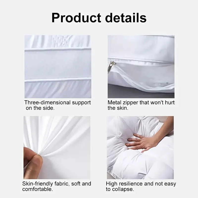 Hotel Quality Ergonomic Pillow For Back Side And Stomach Sleepers