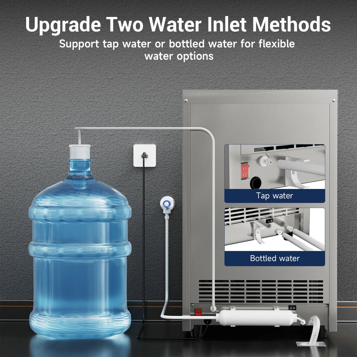 SHICUO Commercial Ice Maker Under Counter Stainless Steel