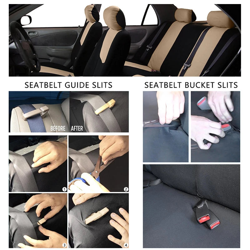 AUTOYOUTH Universal Car Seat Cover Airbag Compatible Ventilated Cloth