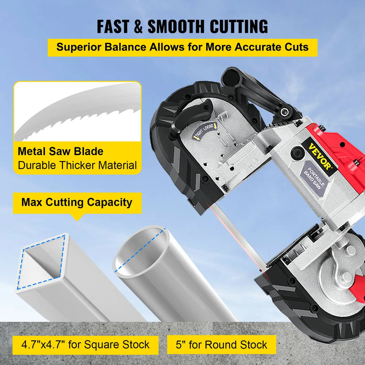 Portable Cordless Bandsaw With Variable Speed For Metal Wood