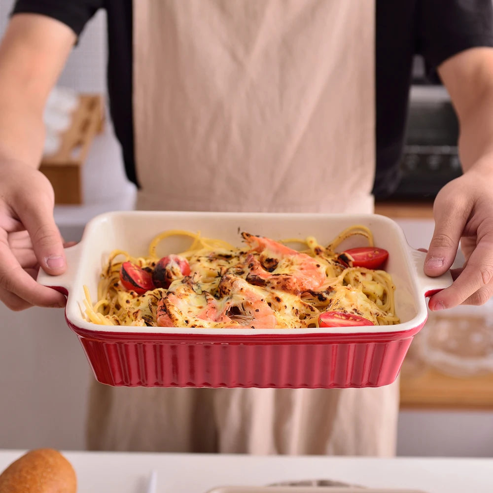 Malacasa 4-Piece Ceramic Baking Dish Plate Set For Lasagna