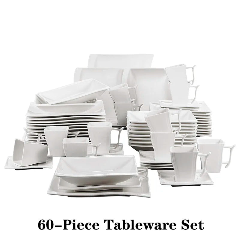 Malacasa Premium Porcelain Dinner Set For Home And Restaurant Dining