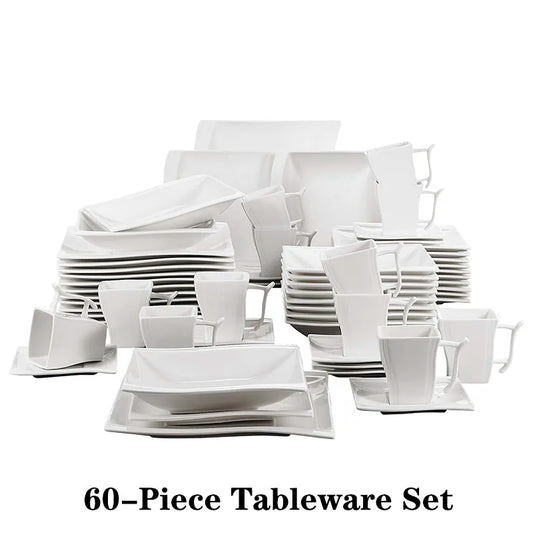 Malacasa Premium Porcelain Dinner Set For Home And Restaurant Dining