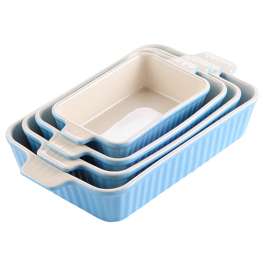 Malacasa 4-Piece Ceramic Baking Dish Plate Set For Lasagna