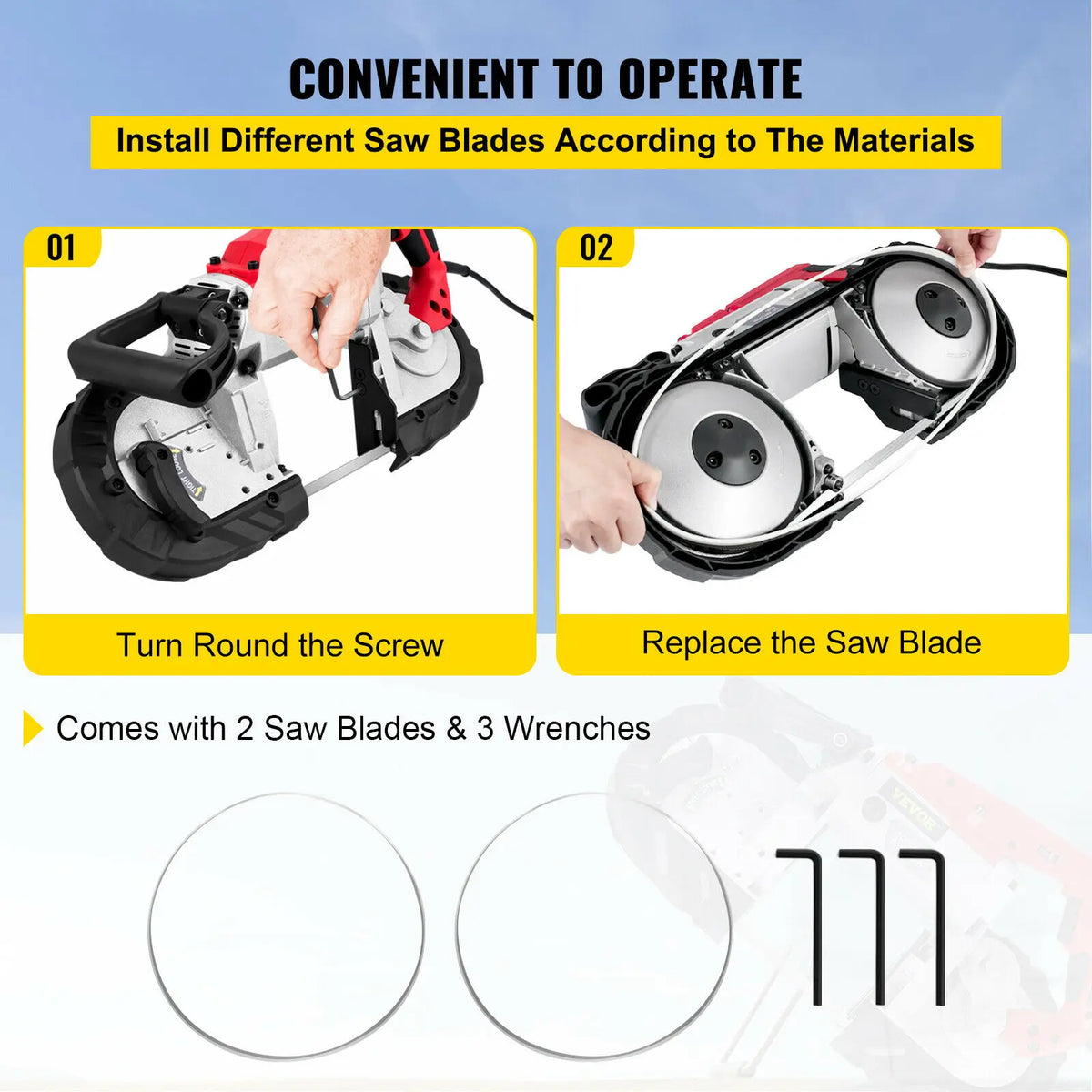 Portable Cordless Bandsaw With Variable Speed For Metal Wood