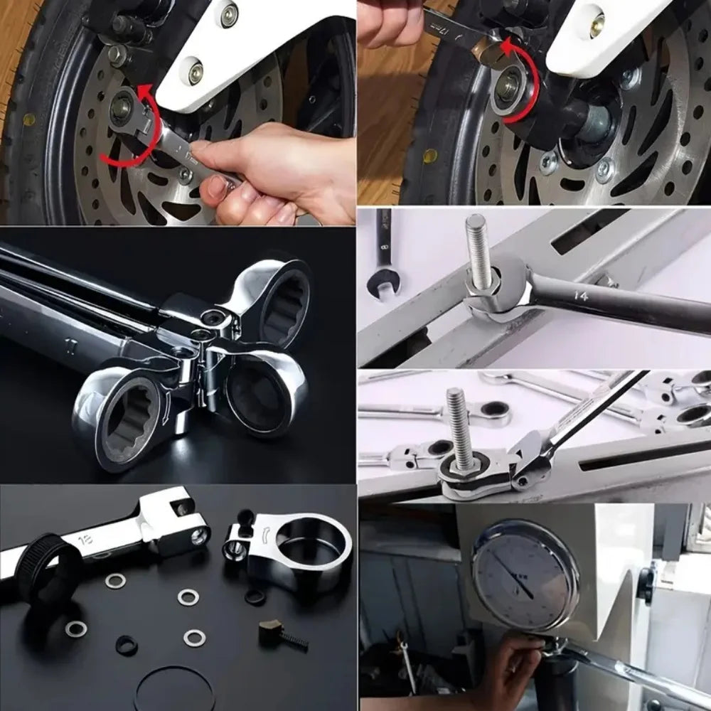 Flexible Ratcheting Wrench Set for Car Repair Tools