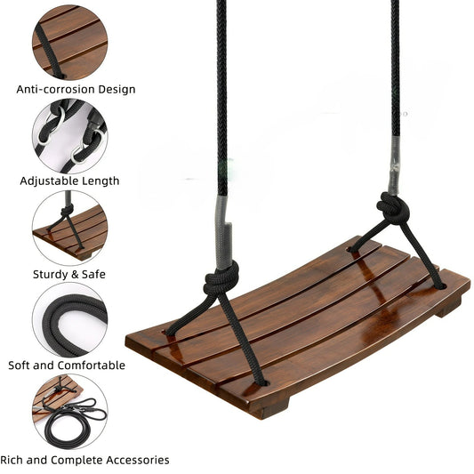 Outdoor Heavy Duty Wooden Porch Swing Chair For Adults 330lbs