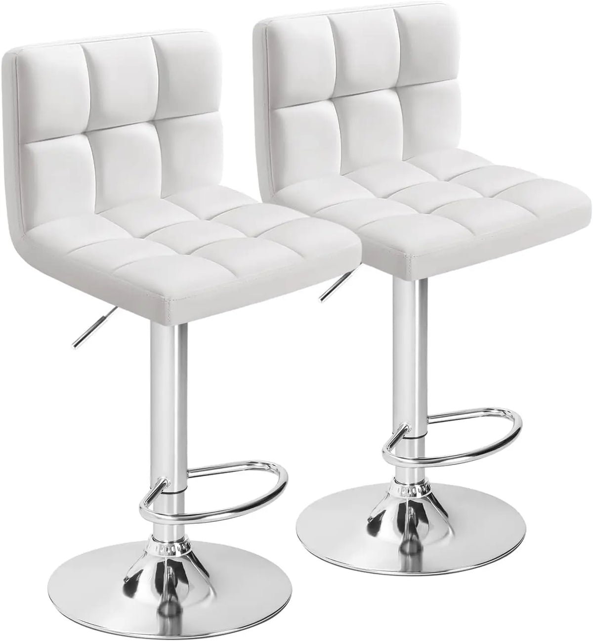 Furmax Swivel Adjustable PU Leather Hydraulic Bar Stools Set of Two