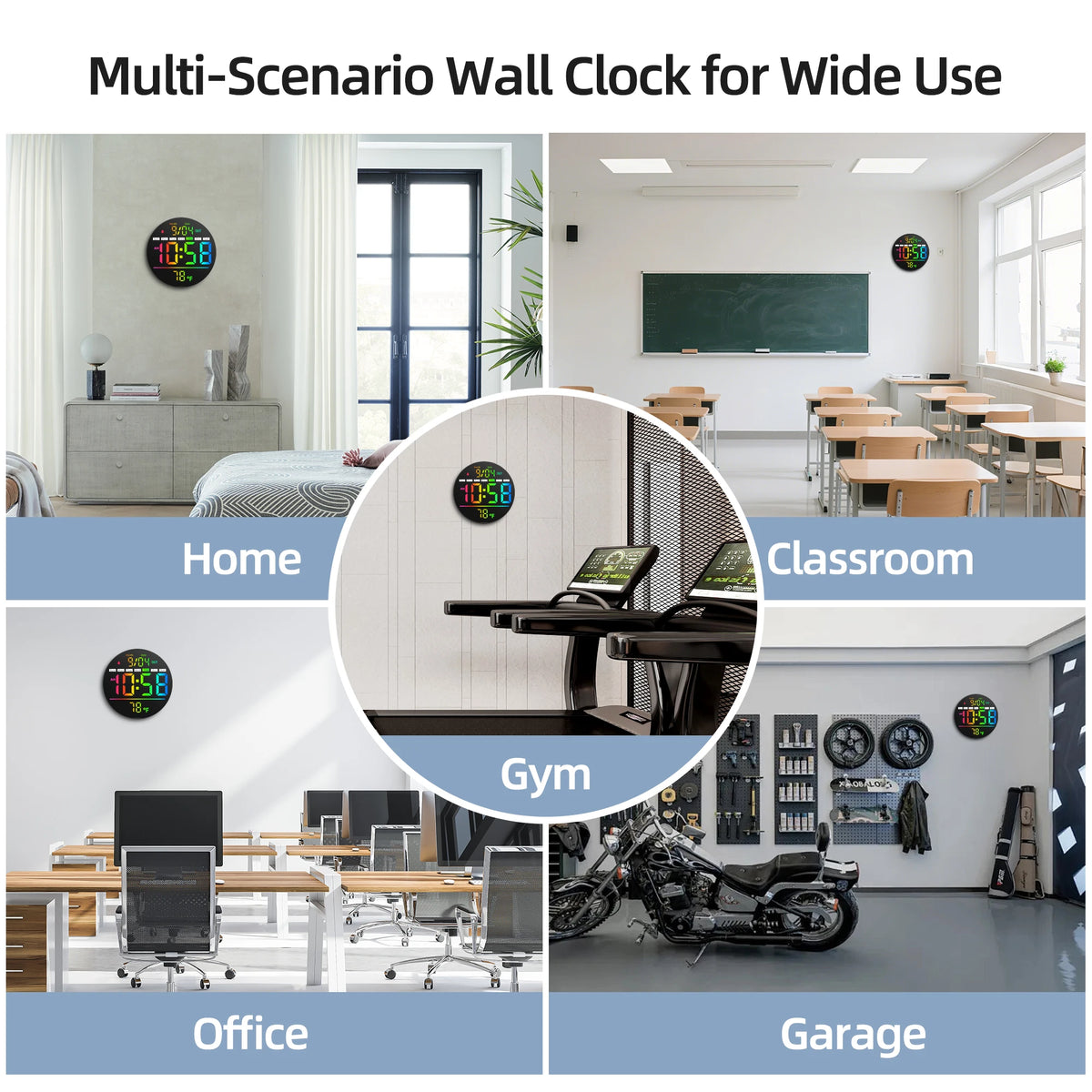 LED Digital Wall Clock Featuring Timer Temperature And Night Light