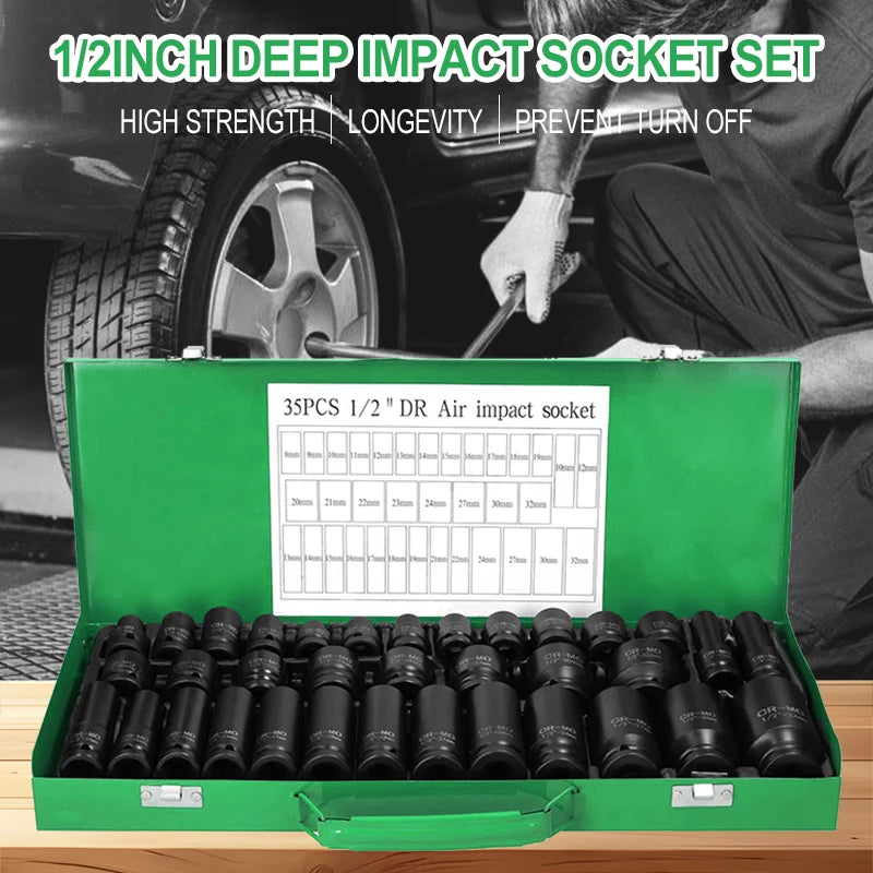 35pcs Professional Heavy Duty Pneumatic Tool Kit With Air Gun