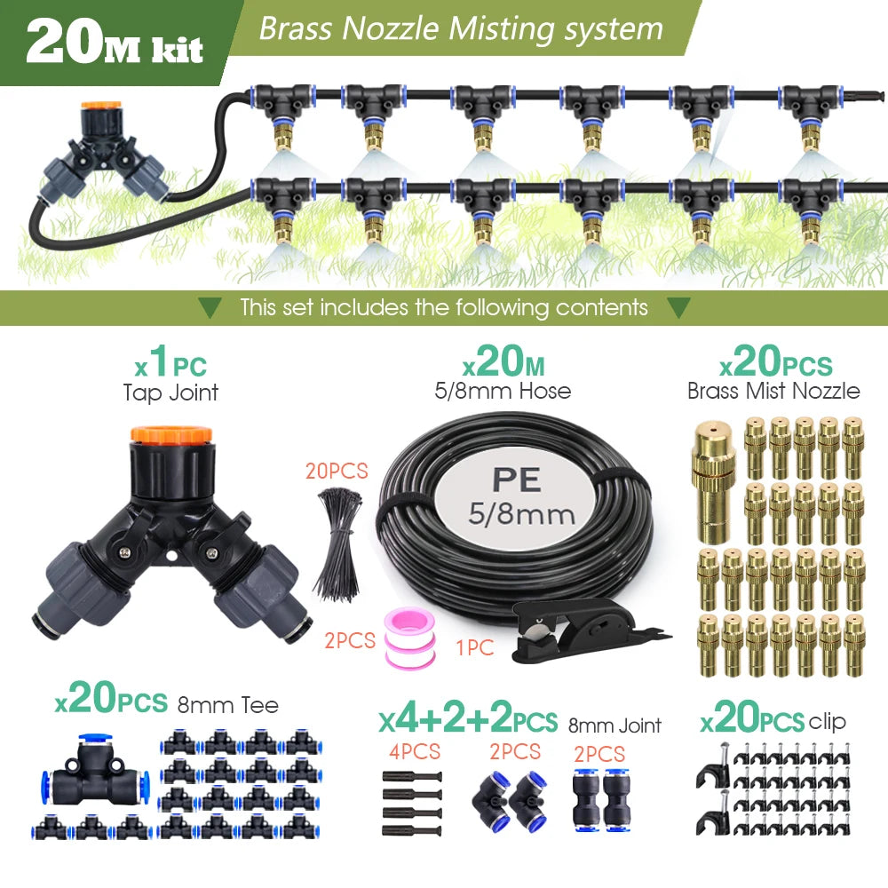RBCFHI Garden Adjustable Mist Nozzle Irrigation System