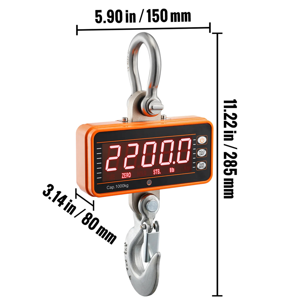 SucceBuy 1000 Kg Digital Crane Scale With Remote Control LED Screen