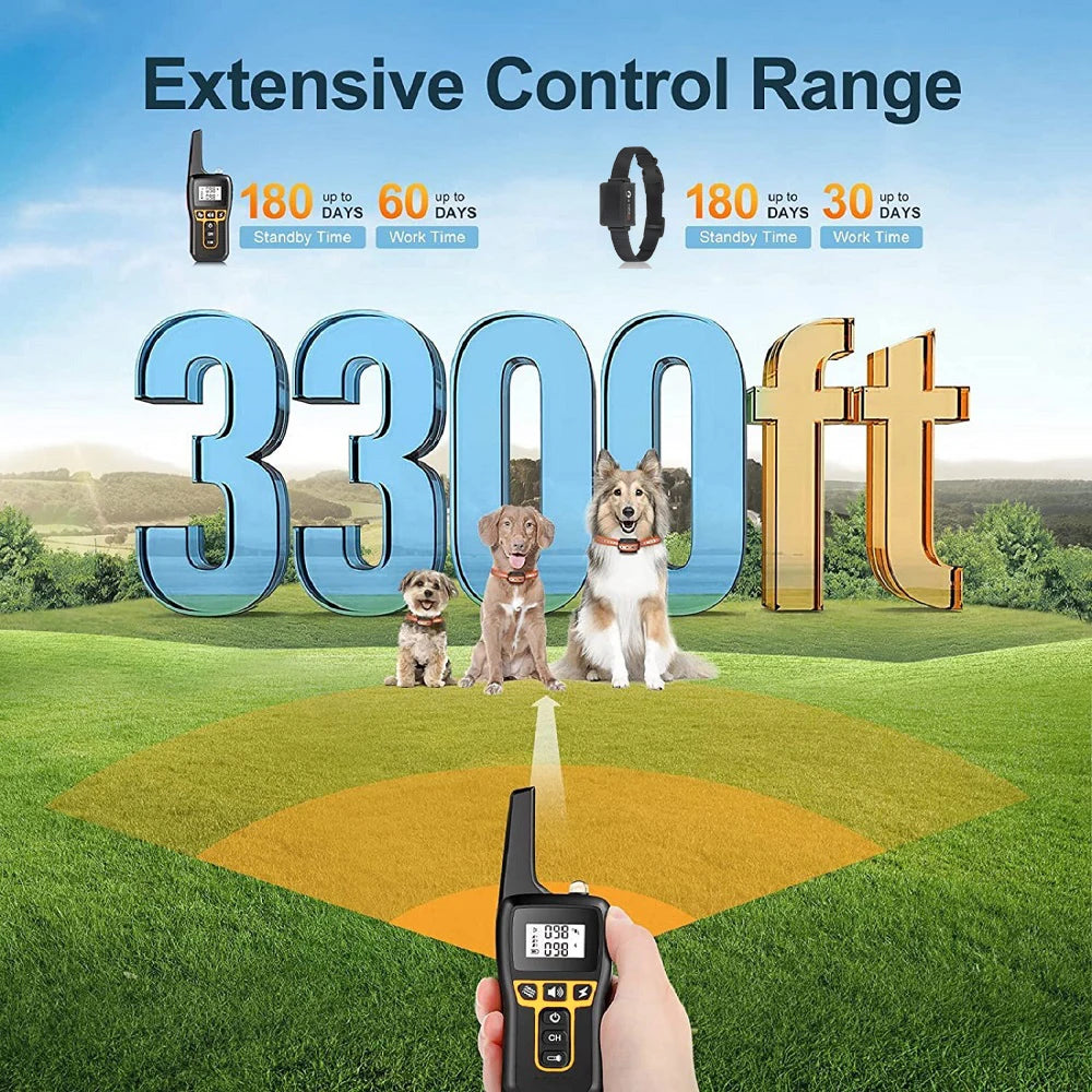 PaiPaitek Dog Training Collar Waterproof Rechargeable Remote Auto Mode