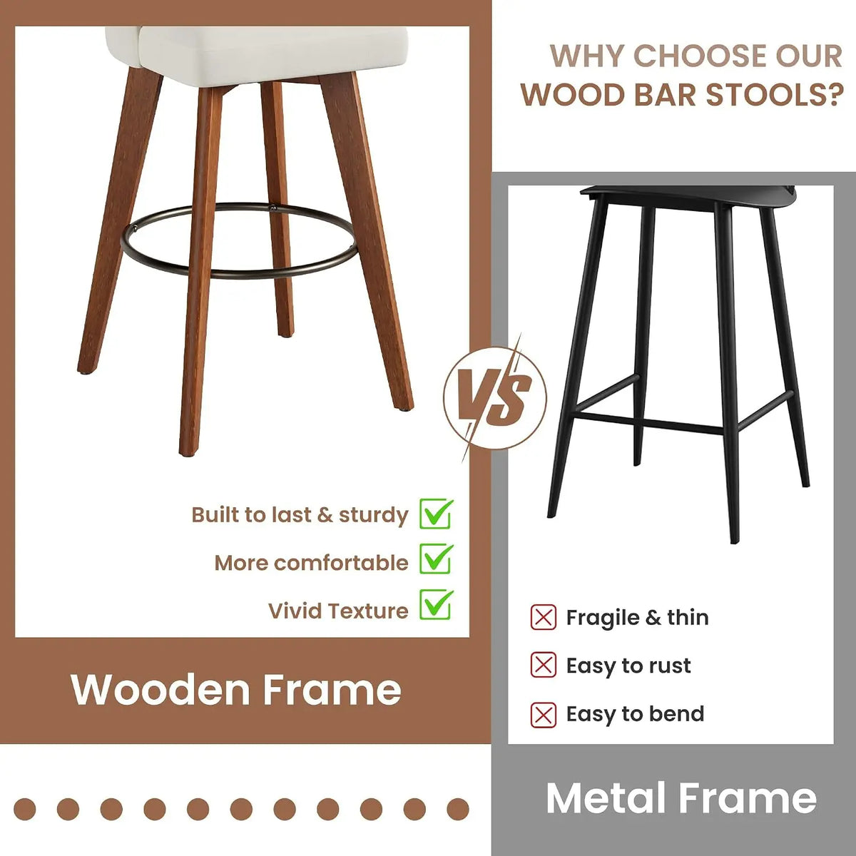Modern Linen Upholstered Swivel Bar Stools With Wood Legs