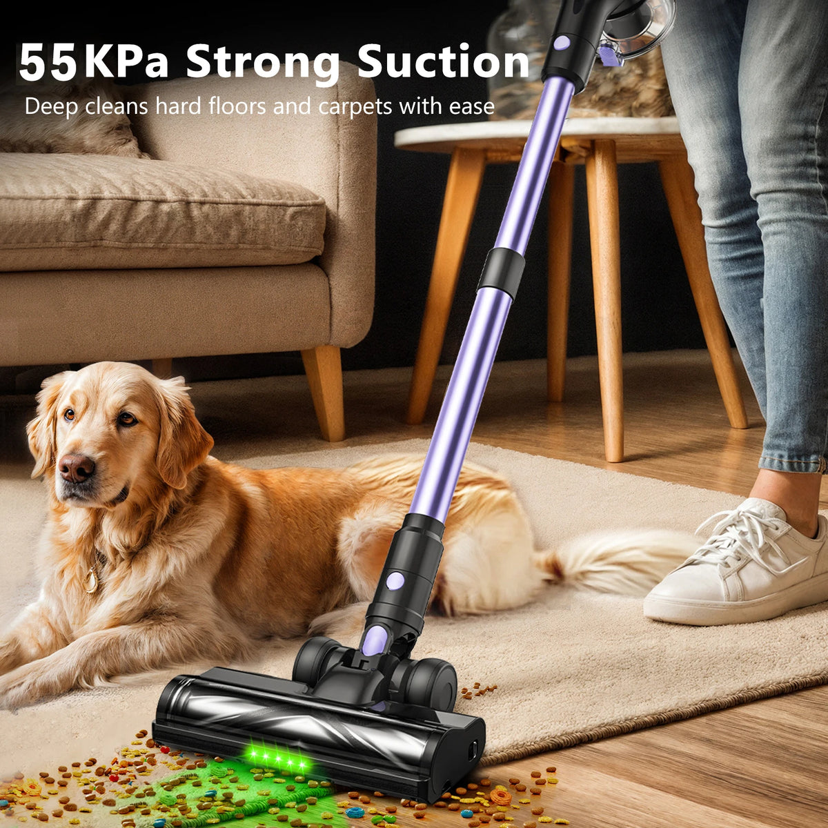 SUXIANGVAC Cordless Vacuum Cleaner 500W 55KPa Self Standing