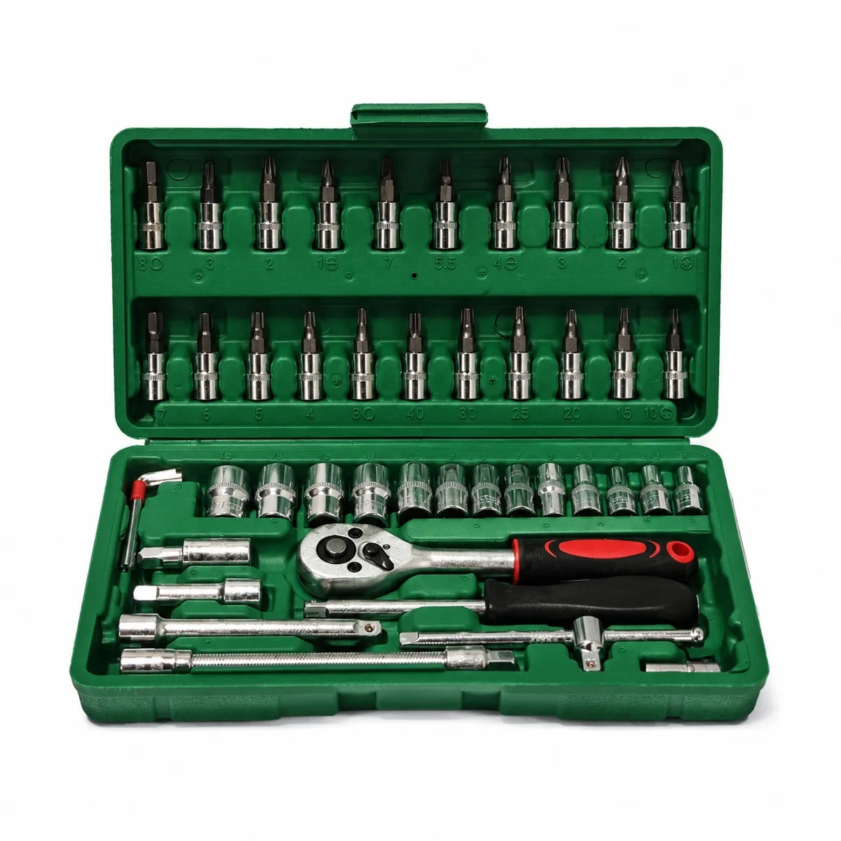 Complete Socket Wrench Tool Kit with Portable Carry Storage Box, All-in-One Household Hand Hardware Combination Tools, Multi-Functional Repair Tool Set for Furniture Assembly, Appliance Fixing, Bicycle & Auto Daily DIY Mainte