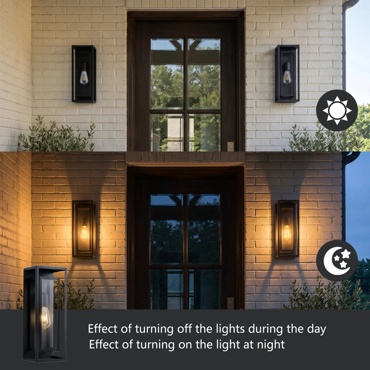 Arlgsite Exterior Iron Wall Lantern With Tempered Glass