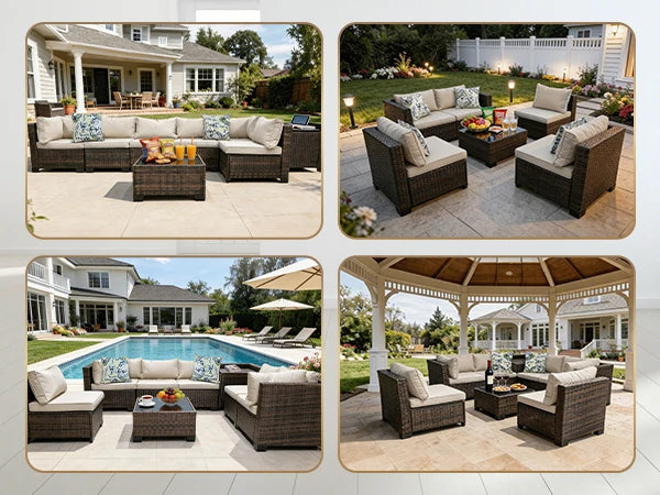Joule Modular Outdoor Rattan Wicker Sofa Set With Steel Frame