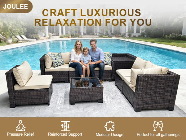 Joule Modular Outdoor Rattan Wicker Sofa Set With Steel Frame