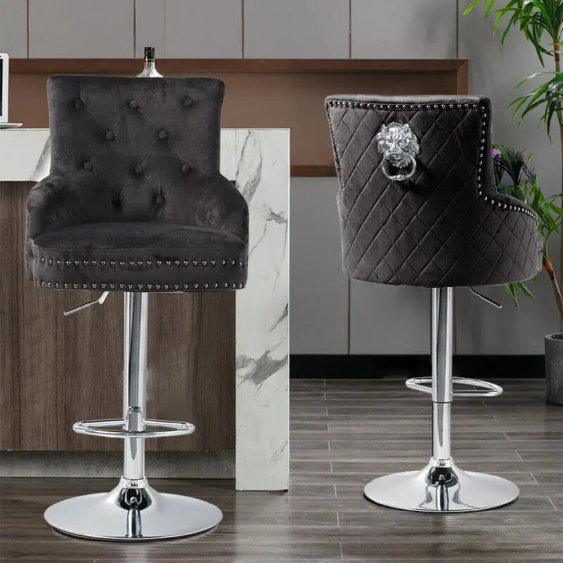Luvodi Luxury Swivel Bar Stools With Lion Knocker