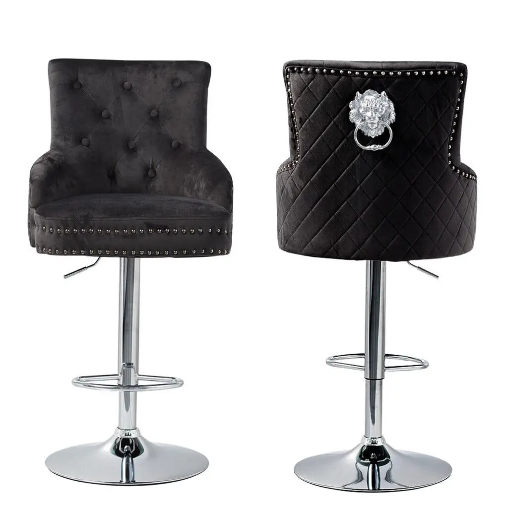 Luvodi Luxury Swivel Bar Stools With Lion Knocker