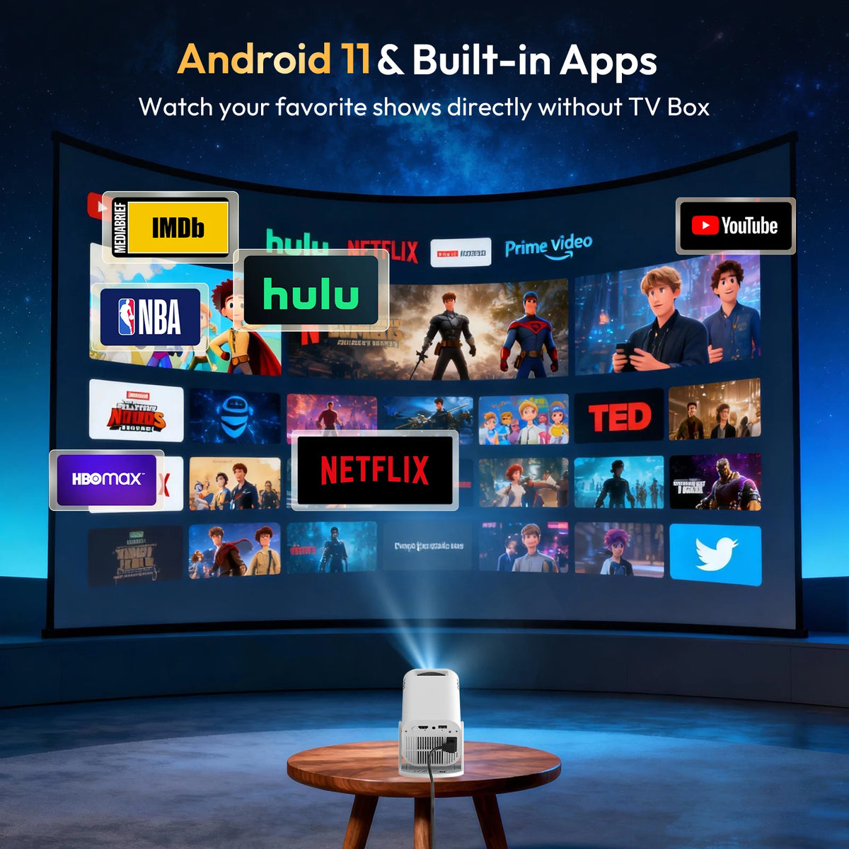 XGODY 4K Mini Projector With Android And Bluetooth Support