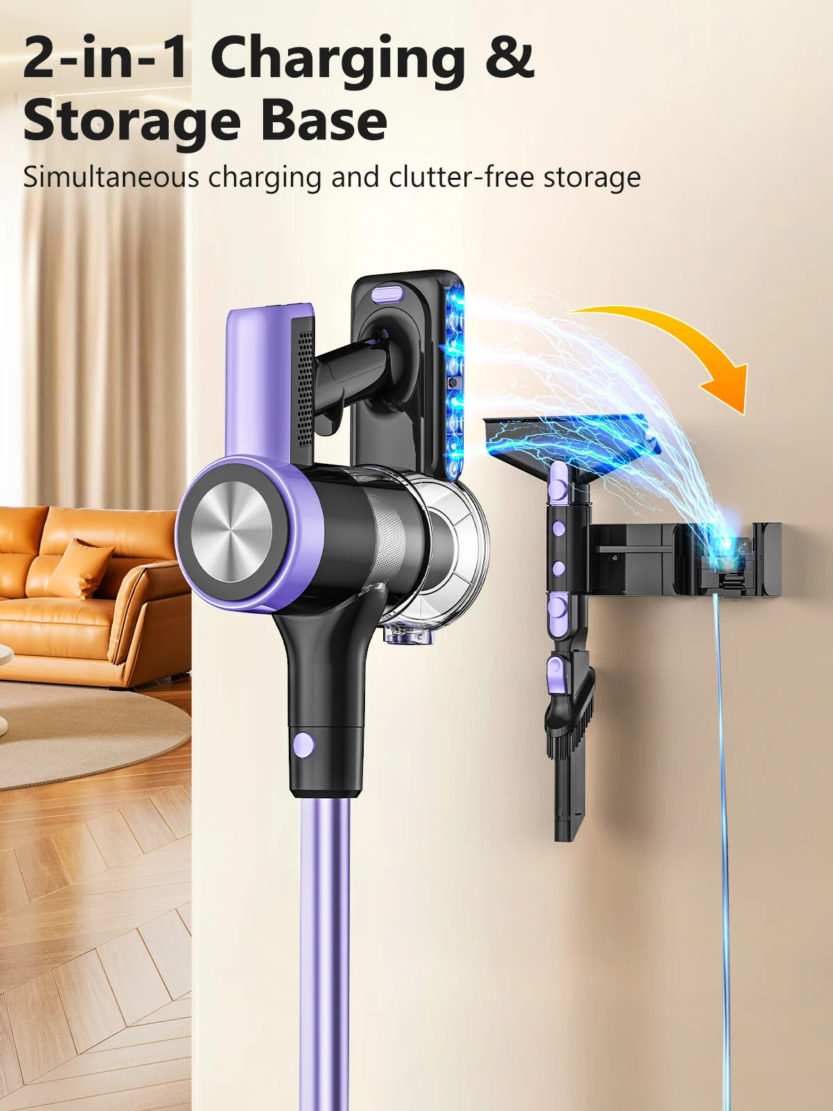 SUXIANGVAC Cordless Vacuum Cleaner 500W 55KPa Self Standing