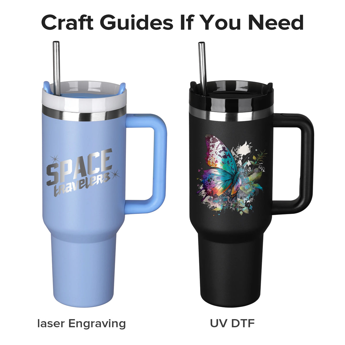Fastsub Vacuum Tumbler With Handle And Straw Stainless Steel