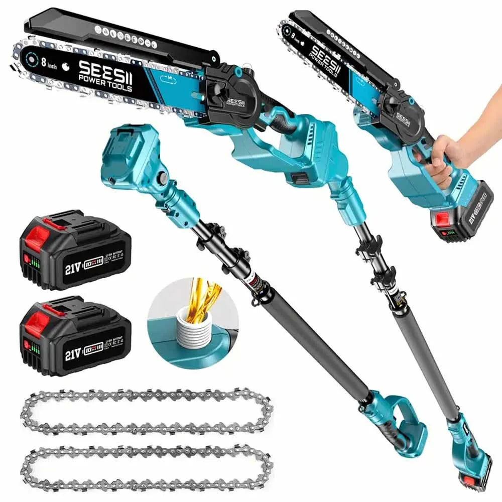 Seesii 2 In 1 Cordless Pole Saw And Mini Chainsaw For Tree Trimming