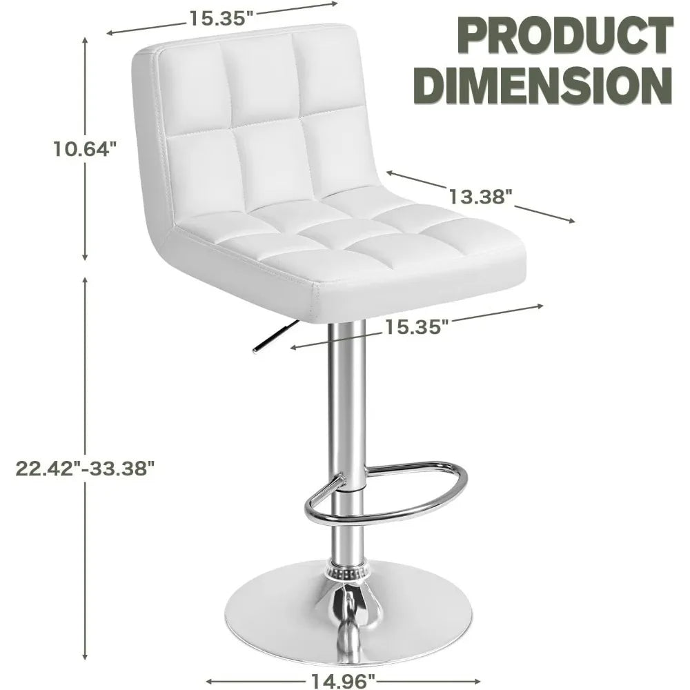 Furmax Swivel Adjustable PU Leather Hydraulic Bar Stools Set of Two