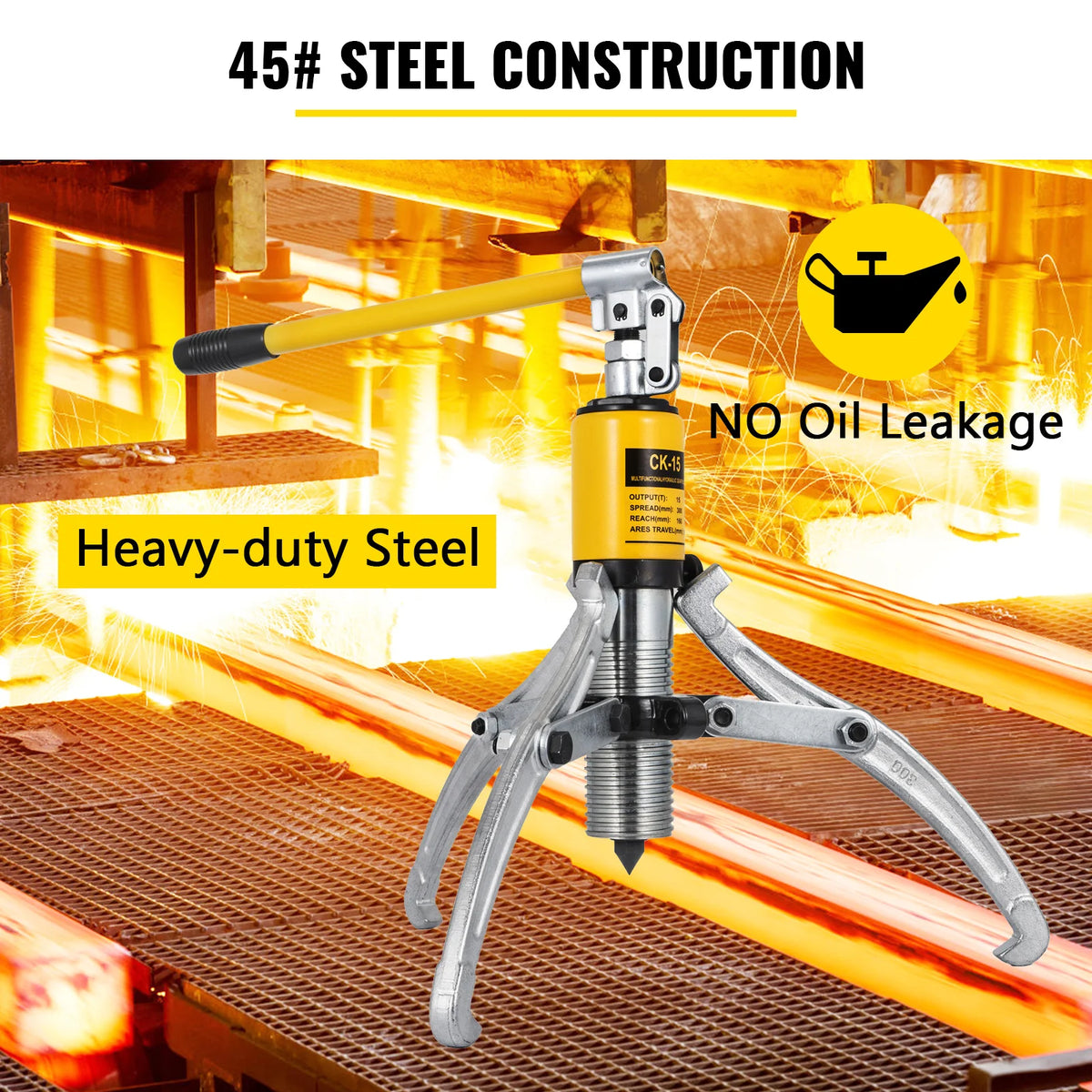 SucceBuy Hydraulic Gear Puller With Adjustable Jaws For Wheels