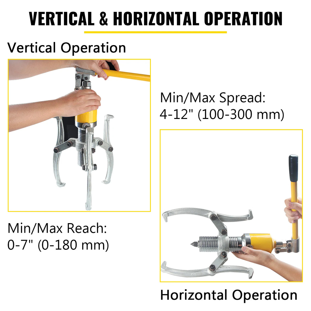 SucceBuy Hydraulic Gear Puller With Adjustable Jaws For Wheels